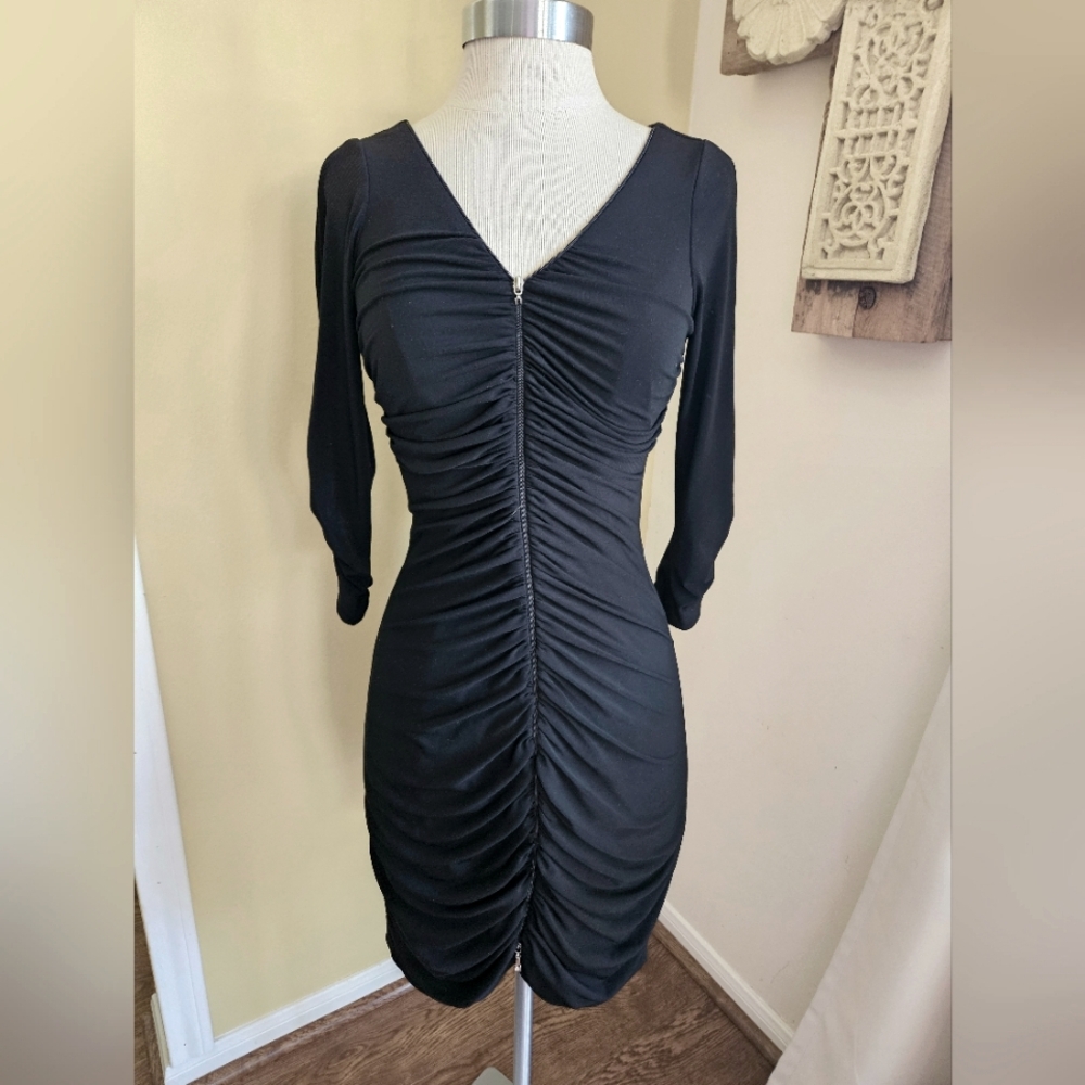 Cache Black Runched Dress